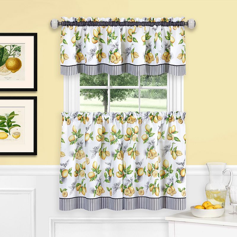 Achim Lemon Drop Tier and Valance Window Curtain Set