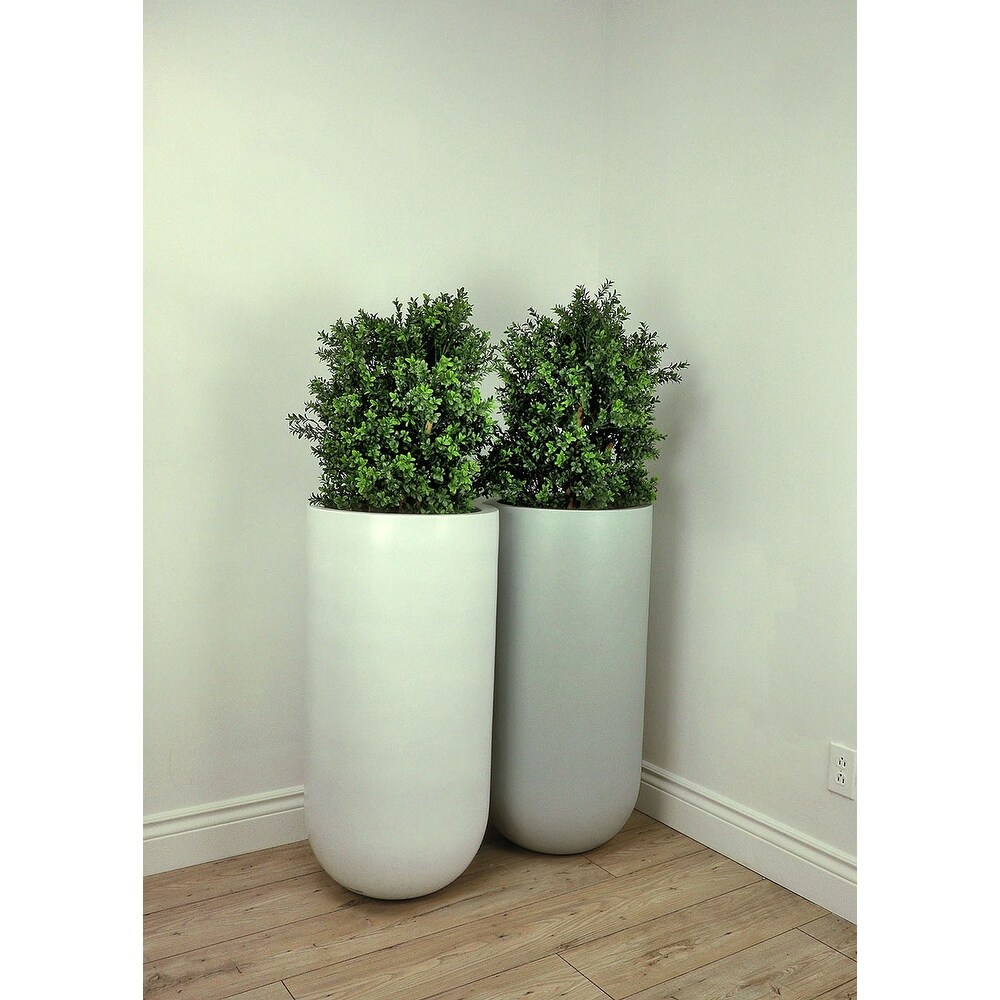 Round Bottom Planter in White Matte Finish 36\