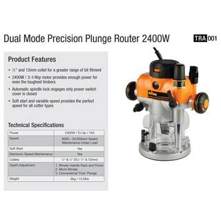 Triton 110-Volt 3.25 HP Precision Dual Mode Router with Plunge TRA001