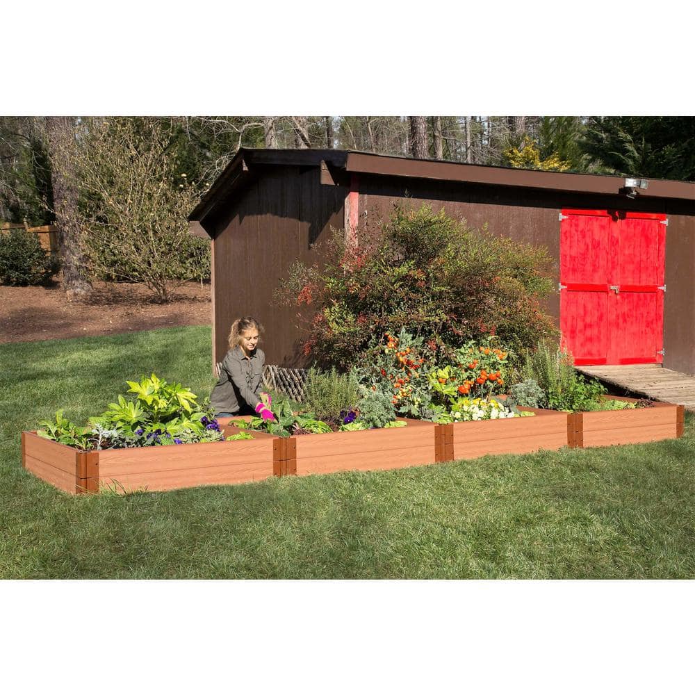 Frame It All Classic Sienna Raised Garden Bed 4' x 16' x 11