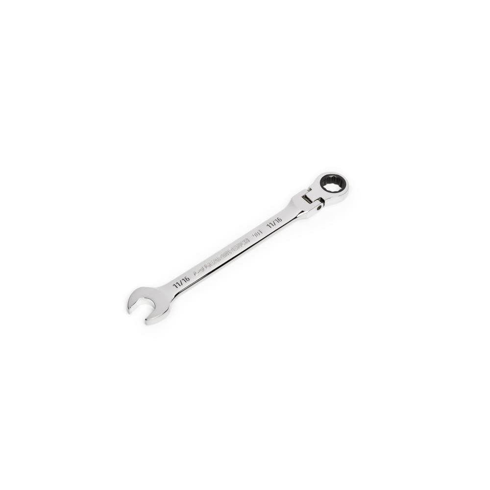 11/16 90T 12 Point Flex Head Ratcheting Combination Wrench