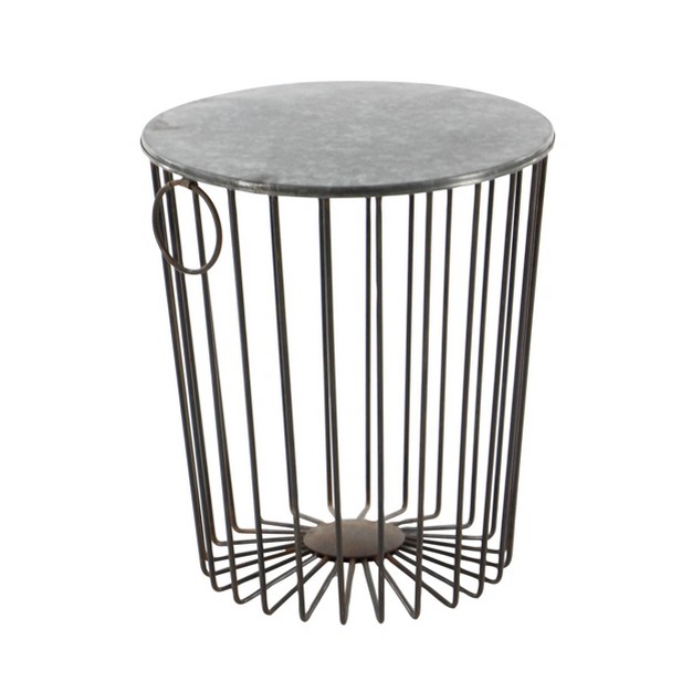 Metal Wire Stool Patio Accent Table Olivia amp May