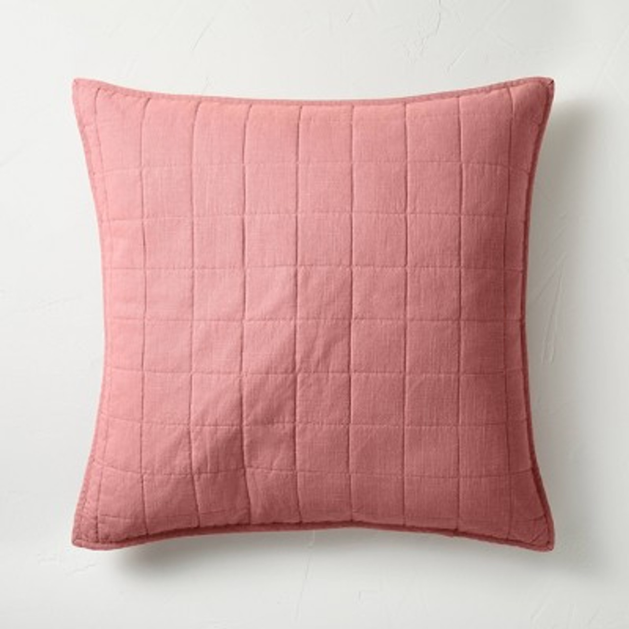 Euro Heavyweight Linen Blend Quilt Pillow Sham Rose - Casaluna™