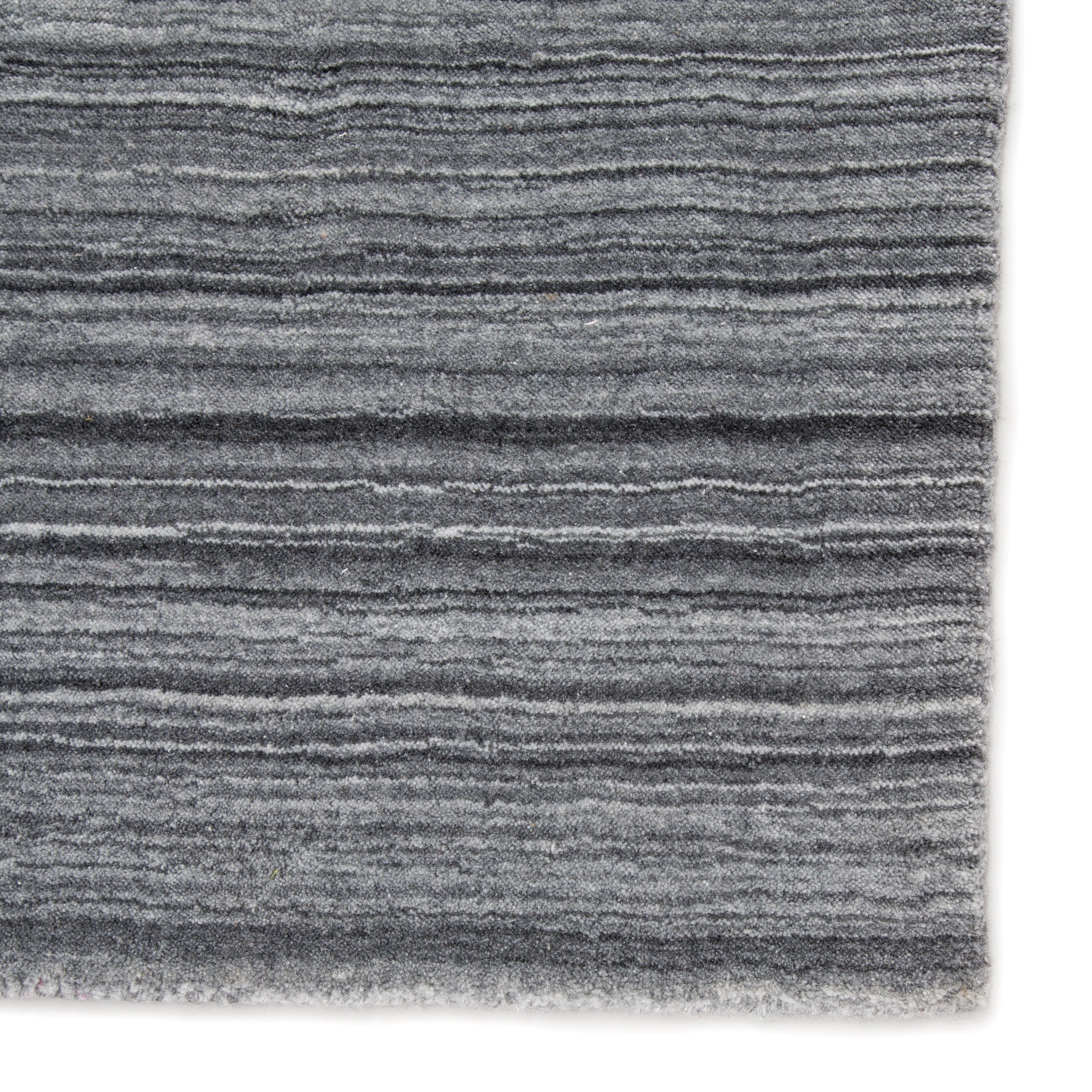 Tundra Handmade Solid Dark Gray & Silver Area Rug