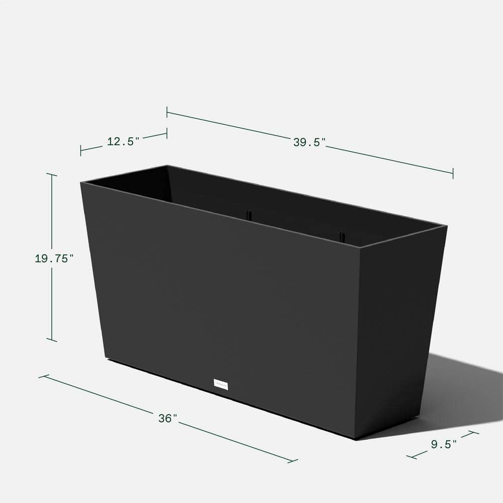 Veradek Midori 39 in. Black Trough Plastic Planter MLO39B