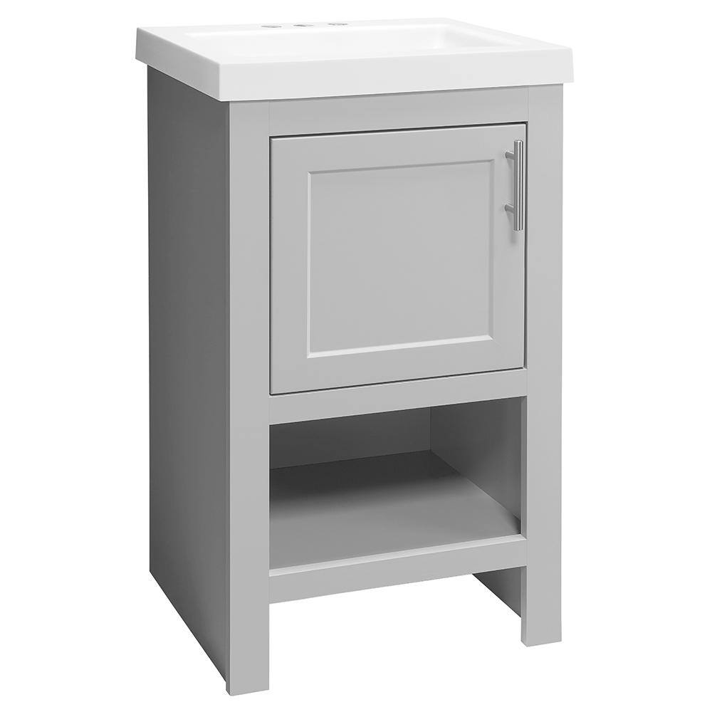 Glacier Bay Spa 18.5 in. W x 16.2 in. D x 33.8 in. H Freestanding Bath Vanity in Dove Gray with White Cultured Marble Top PPSPADVR18