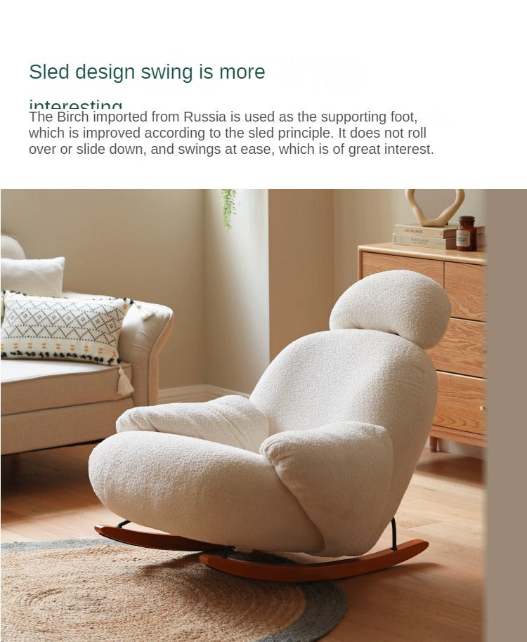 White Lamb velvet Lounge  Rocking lazy Sofa   Midcentury   Rocking Chairs   by GVAwood  Houzz