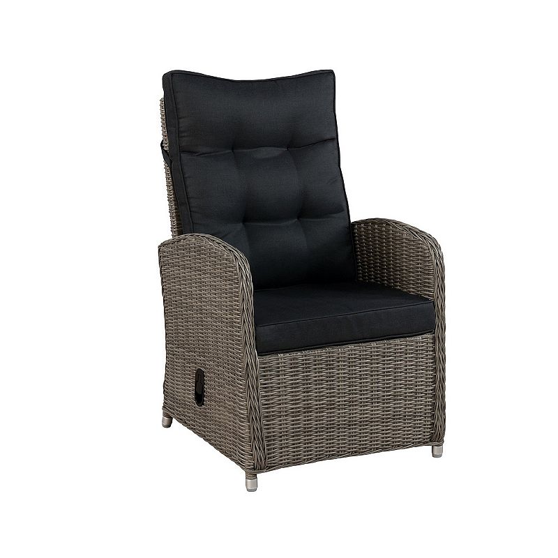 Alaterre Furniture Monaco All-Weather Wicker Outdoor Recliner Chair and Ottoman 2-piece Set