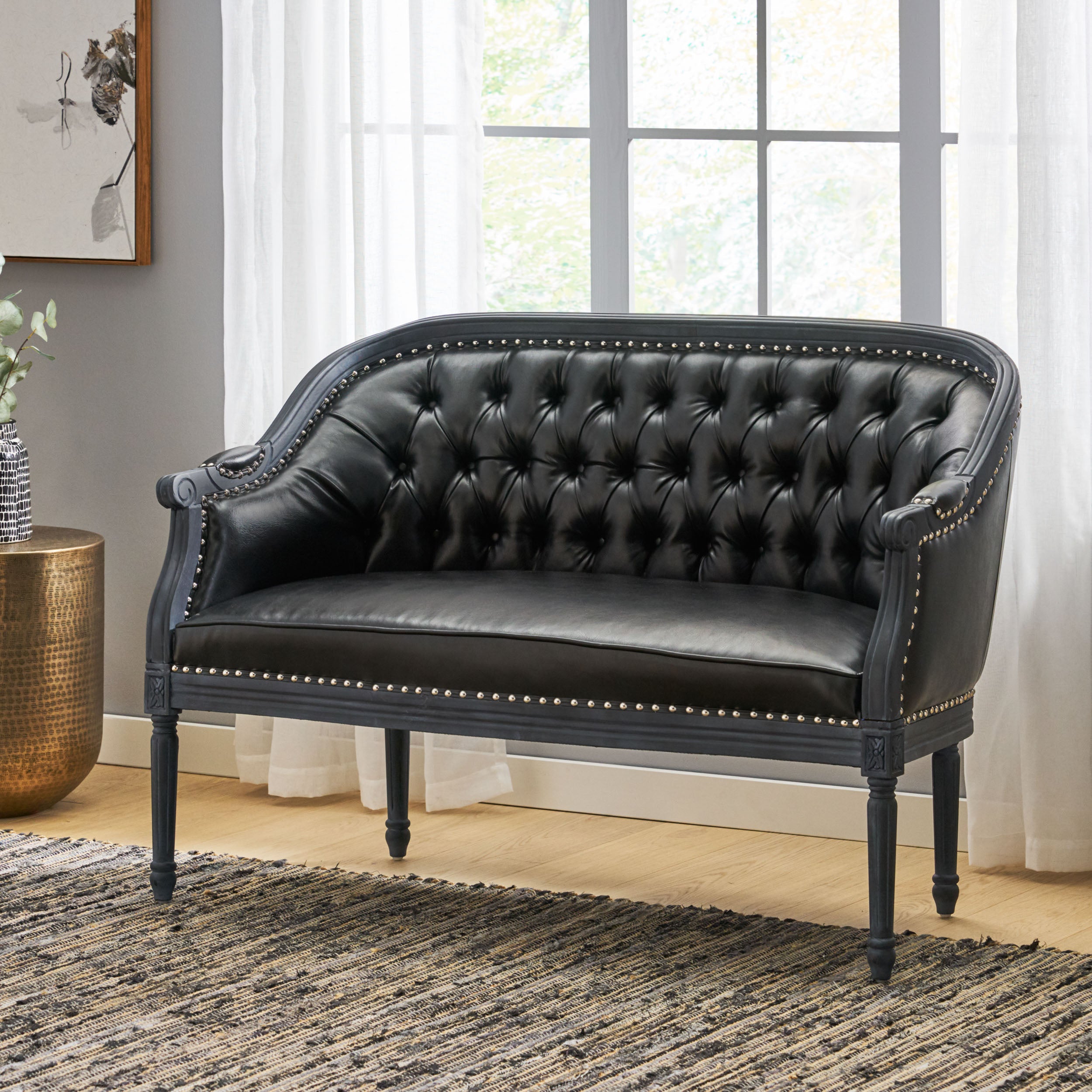 Megan Traditional Tufted Upholstered Loveseat