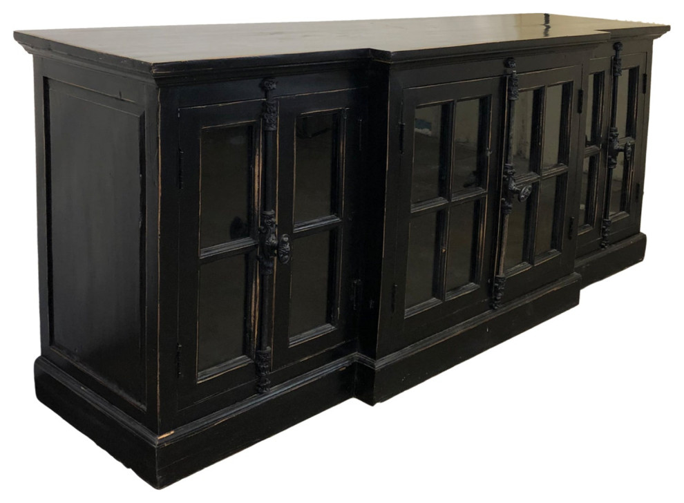 French Media Console Black   Transitional   Entertainment Centers And Tv Stands   by Primitive Collections  Houzz