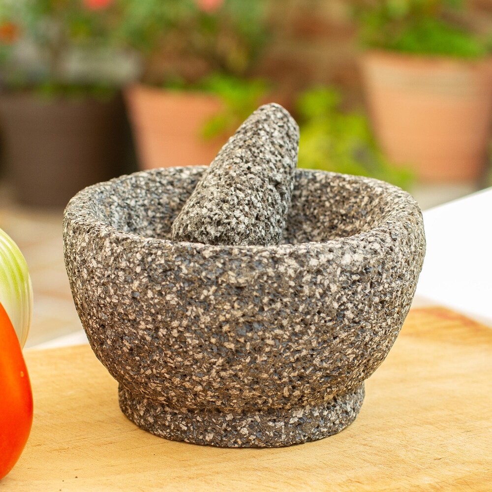 NOVICA Handmade Tradition Basalt Molcajete