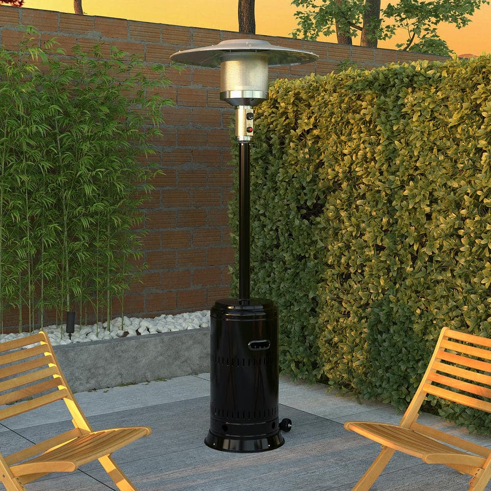 Fire Sense Performance Series 46,000 BTU Steel Gloss Black Patio Heater 63718