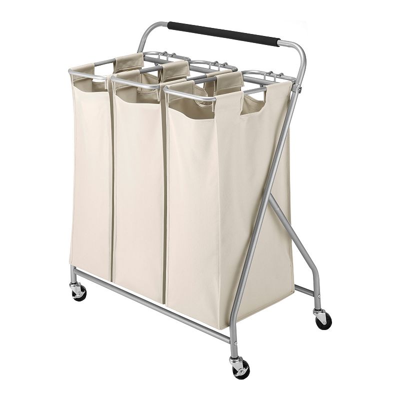 Whitmor Triple Sorter Rolling Laundry Cart