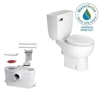 Saniflo SaniAccess3 2-Piece 1.280 GPF Single Flush Round Toilet with .5 HP Macerating Pump in White 082.005.083