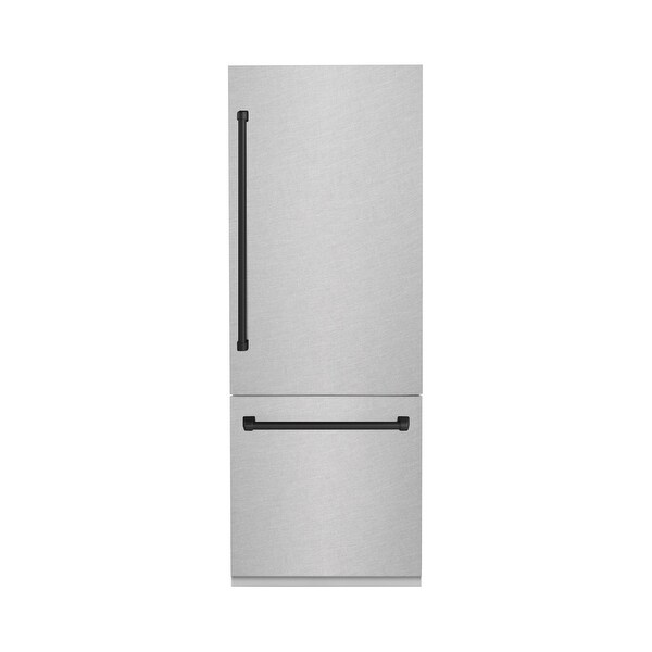 ZLINE 30” Autograph Edition 16.1 cu. ft. Built-in 2-Door Bottom Freezer Refrigerator with Internal Water and Ice Dispenser