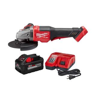 MW M18 FUEL 18-Volt Lithium-Ion Brushless Cordless 4-12 in.6 in. Braking Grinder Paddle Switch with 8.0 Ah Starter Kit 2980-20-48-59-1880