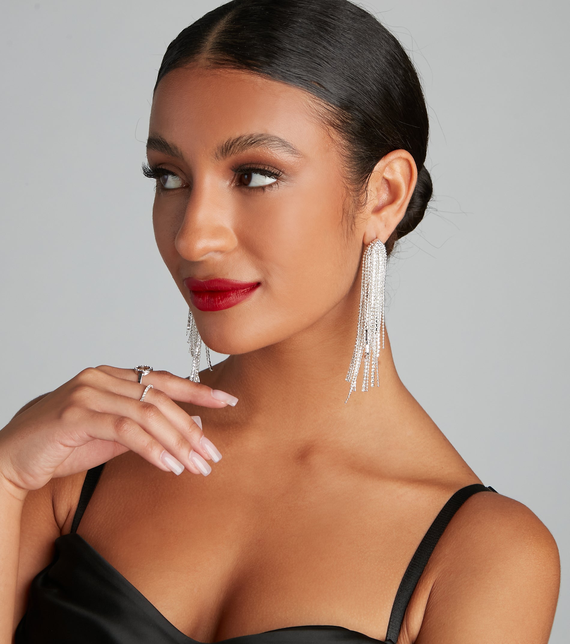 Major Fringe Rhinestone Earrings