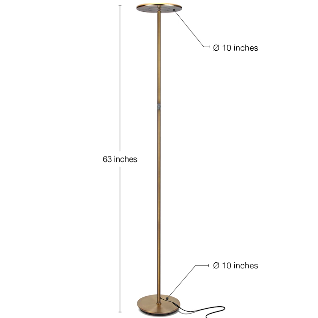 Brightech 63-in Antique Brass Torchiere Floor Lamp