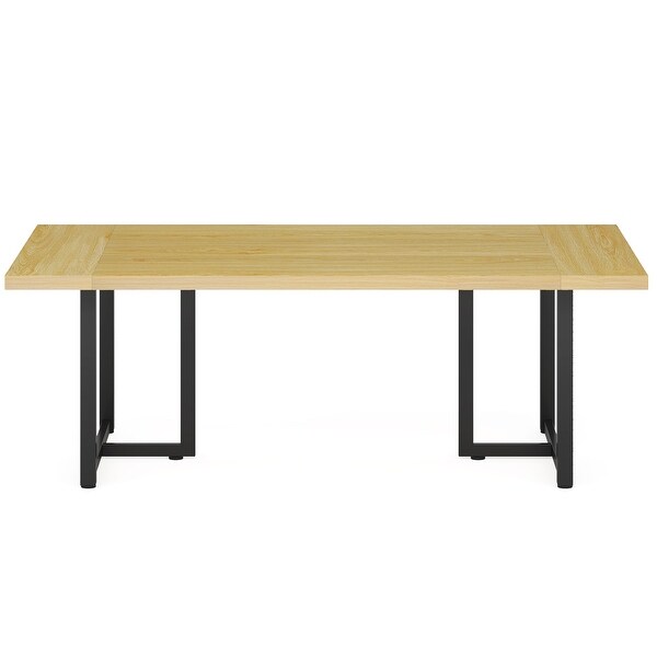 Large Kitchen Dining Table for 6，70.86'' Rectangular Dinner Tables with Steel Legs for Dining Room