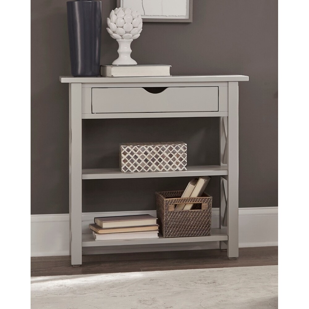 The Gray Barn Solid Wood Painted Console Table with Drawer and Shelves