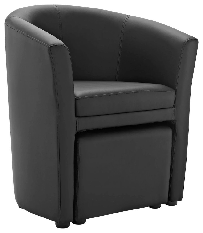 Tomas Black Armchair and Ottoman   Midcentury   Armchairs And Accent Chairs   by Virgil Stanis Design  Houzz