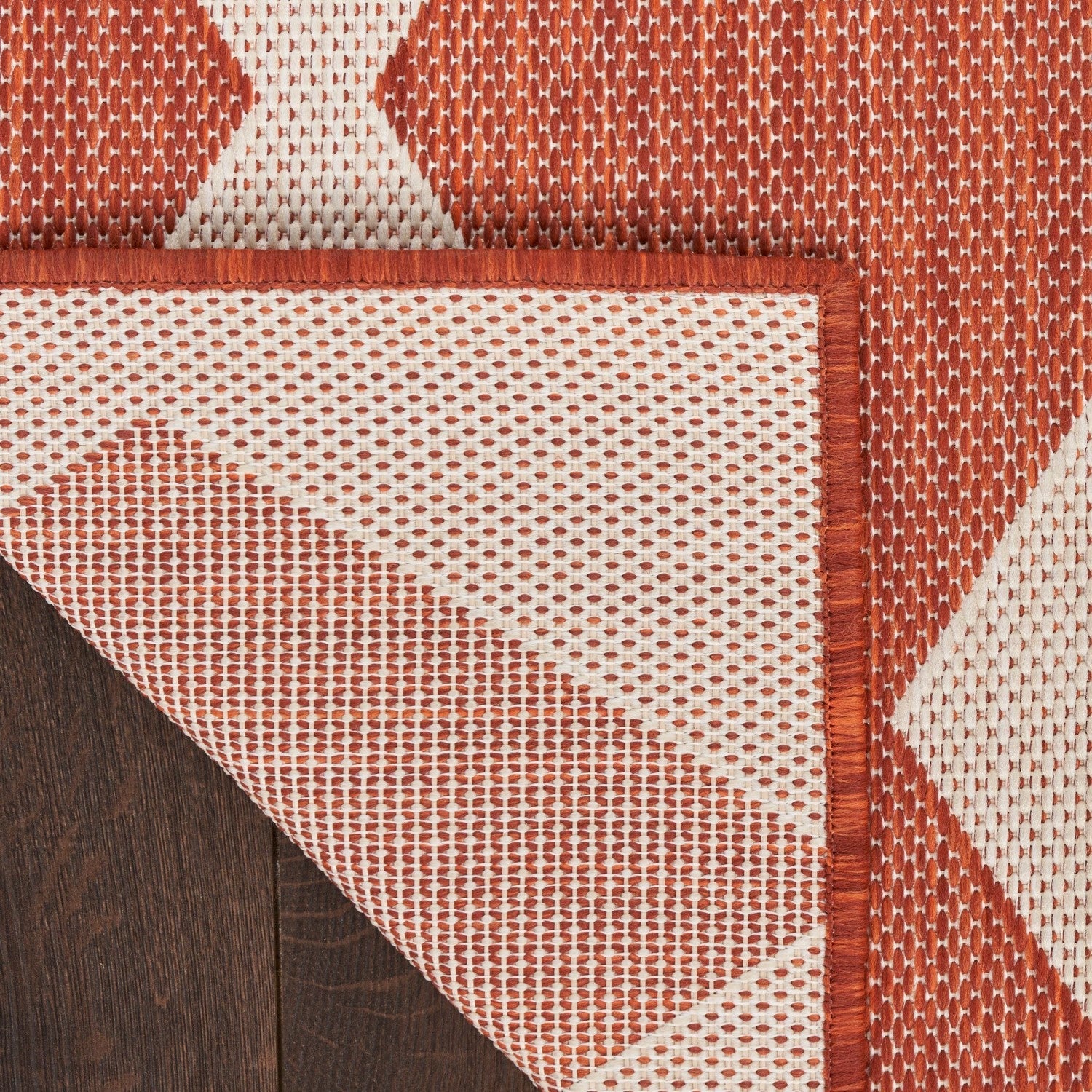 Positano Indoor/Outdoor Terracotta Geometric Rug