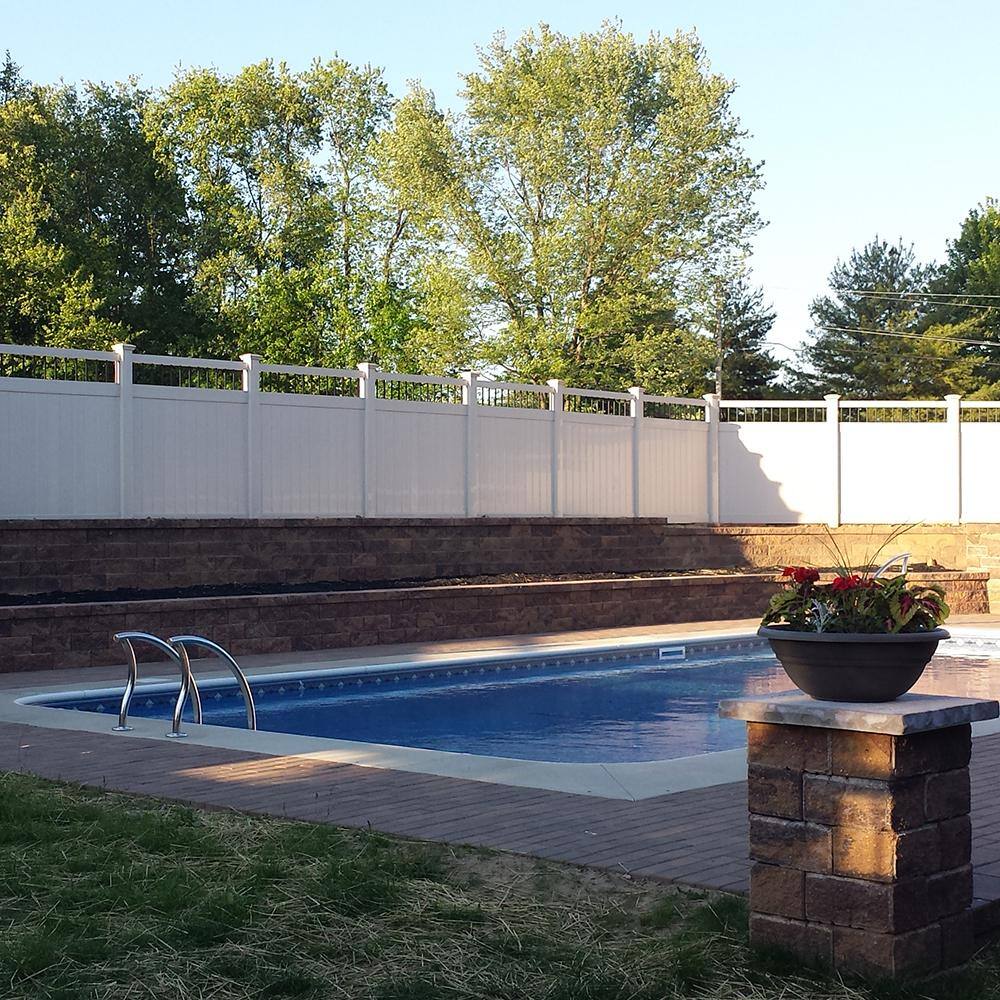 Weatherables Bradford 5 ft. H x 8 ft. W White Vinyl Privacy Fence Panel Kit PWPR-CTRND-5X8