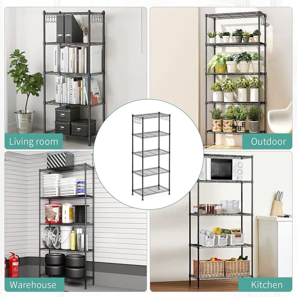 5 Tier Heavy Duty Adjustable Wire Shelving