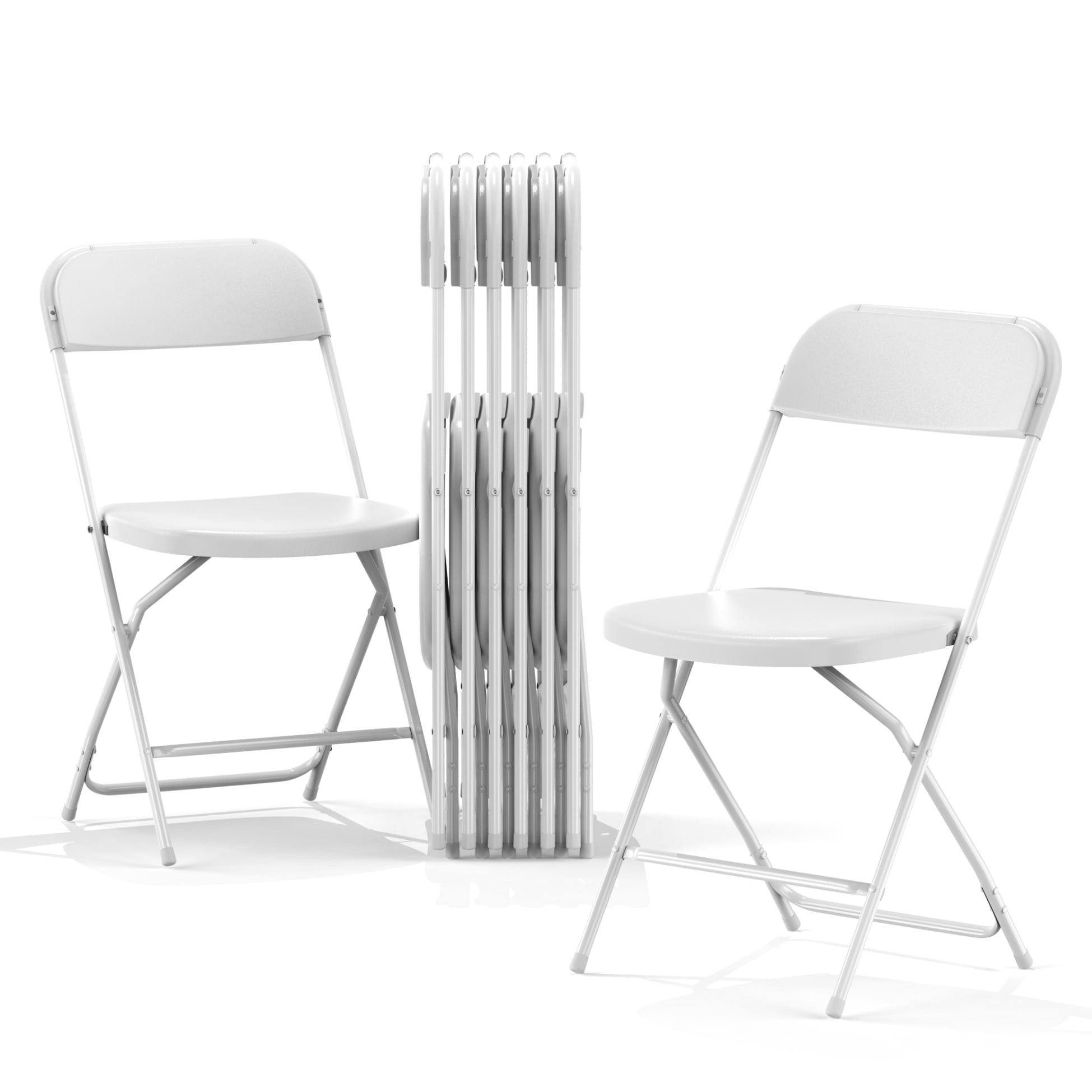 Folding Chairs Portable Lawn Chairs for Kitchen and Dinning Room Heavy Duty and Light Weighted for Outdoor Events Set of 8, White