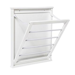 Honey-Can-Do 23 in. x 27.25 in. White Single Wall Mount Dry Rack DRY-04446