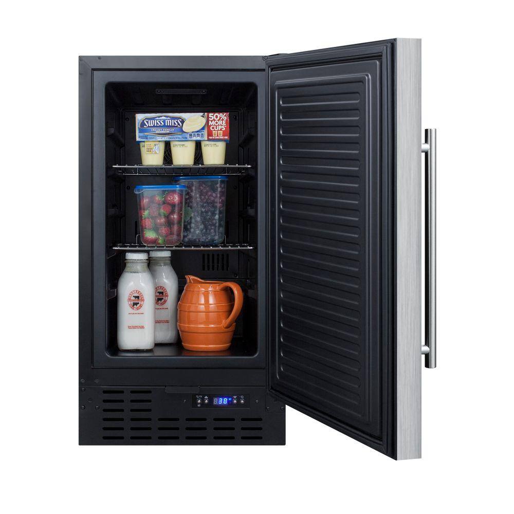 Summit Appliance 18 in. 3 cu. ft. Mini Fridge in Stainless Steel FF1843BSS