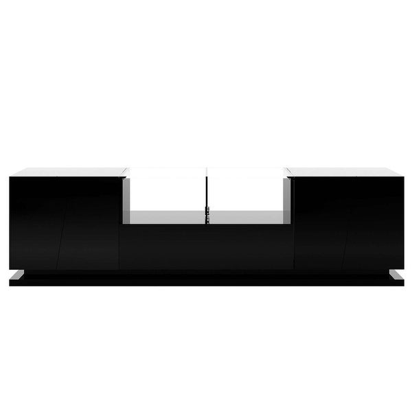 70'' Width Modern High Gloss TV Stand with Tempered Glass