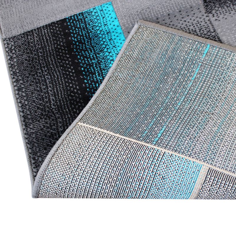 Masada Rugs Masada Rugs Trendz Collection 5'x7' Modern Contemporary Area Rug in Turquoise， Gray and Black-Design Trz861