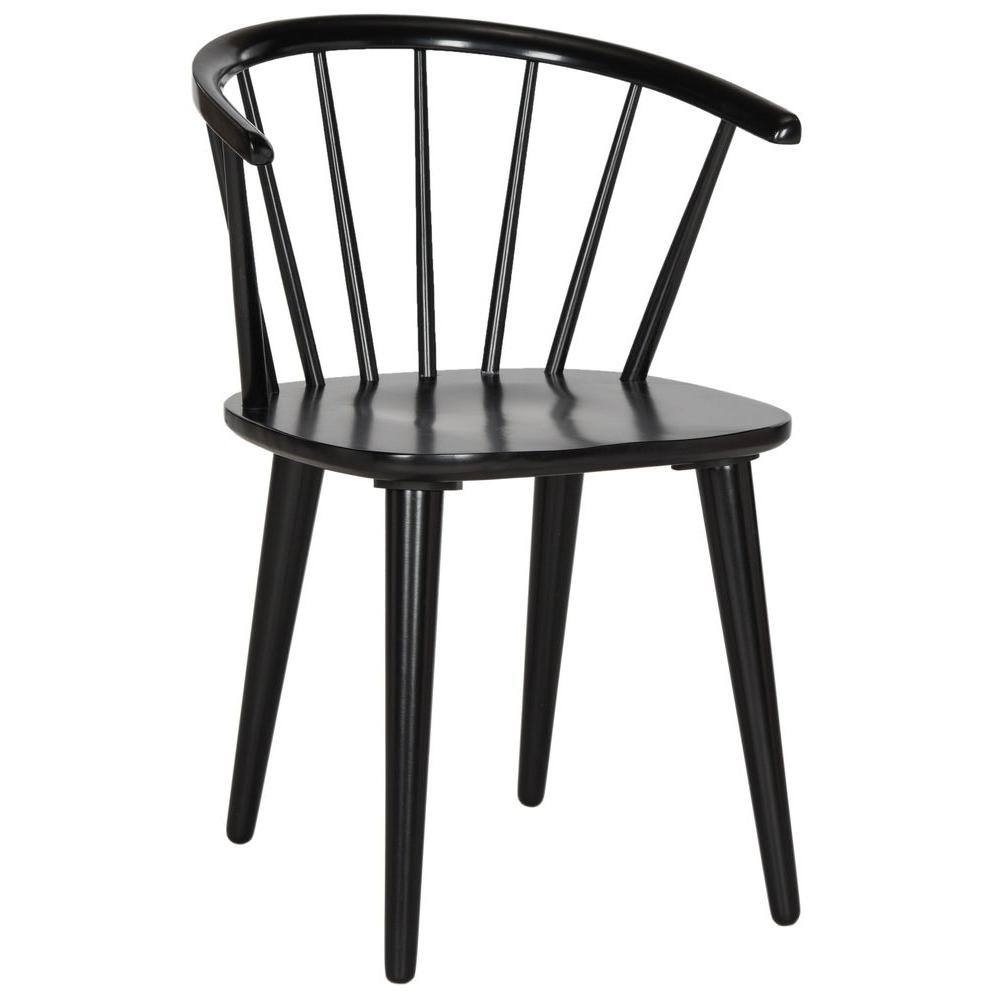 SAFAVIEH Blanchard Black Wood Dining Chair (Set of 2) AMH8512A-SET2