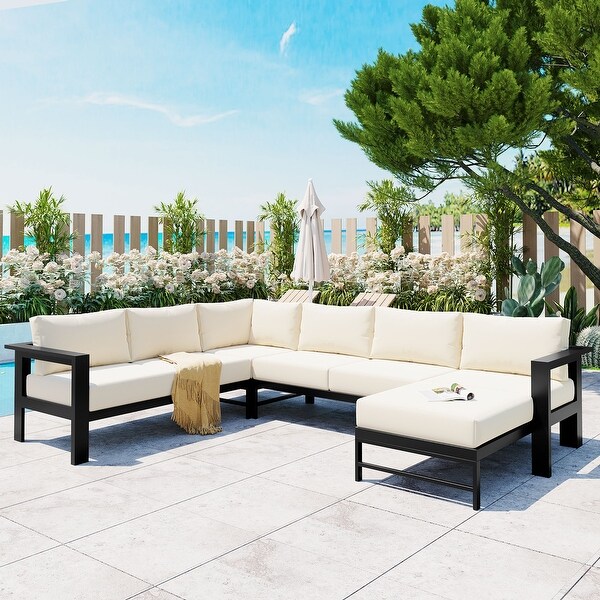 5pcs Patio Ushape Modular Combination Upholstered Sofa Furniture Set