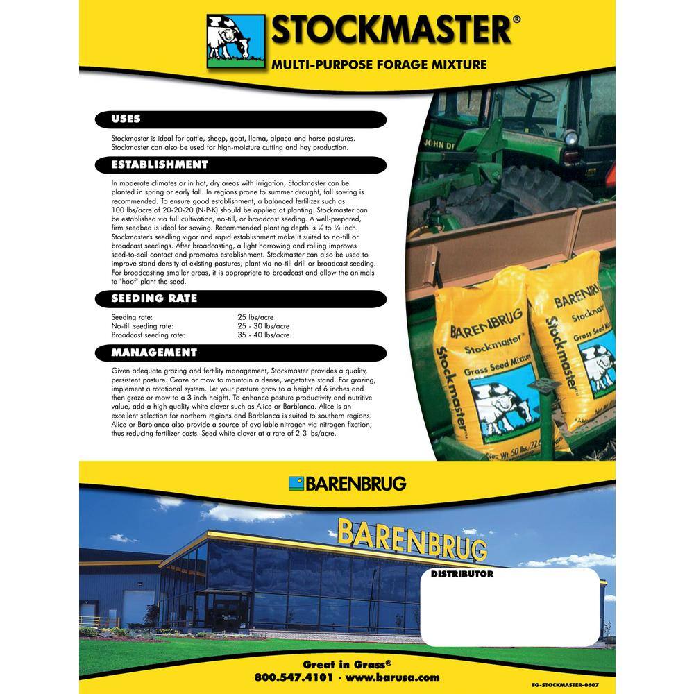 Barenbrug 25 lb. Stock Master Grass Seed Mix 12151