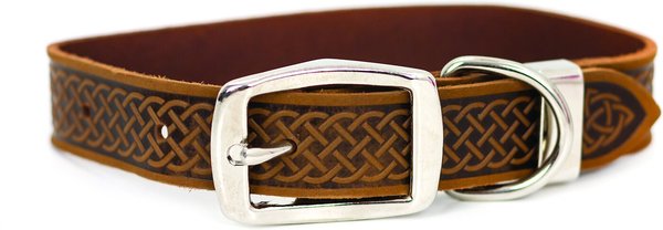 Euro-Dog Celtic Style Luxury Leather Dog Collar