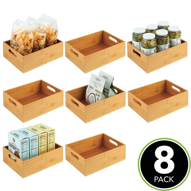 mDesign Formbu 12 x 9 x 4 Organizer Storage Bin with Handles for Kitchen - 8 Pack