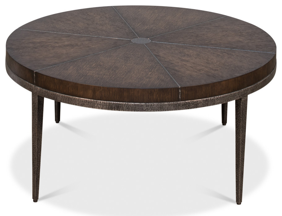 Sunset Cocktail Table Artisan Grey  Brown   Industrial   Coffee Tables   by Sarreid Ltd  Houzz