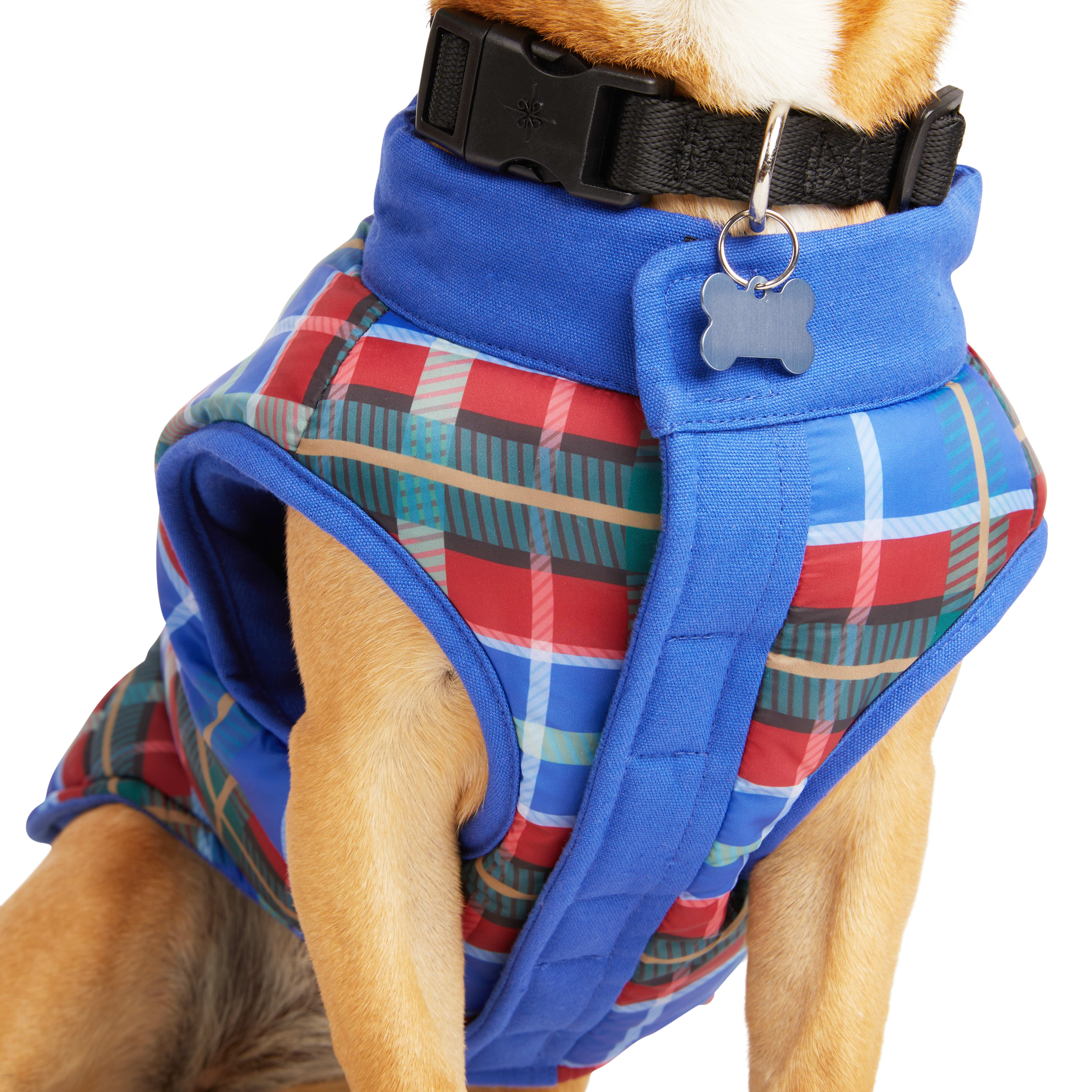 YOULY Blue Plaid Dog Vest， XX-Small