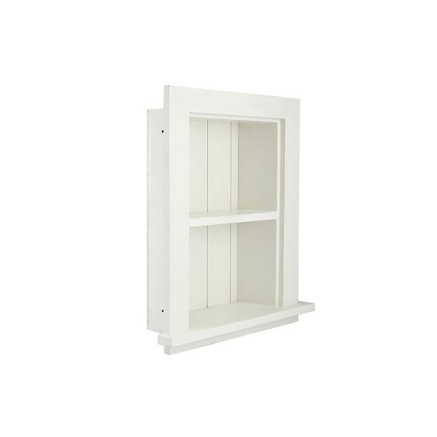 Adirhome Recessed Wall Mount Shelf Wooden Utility Storage Shelf 12 75 x27 x27 W White 515 01 whi