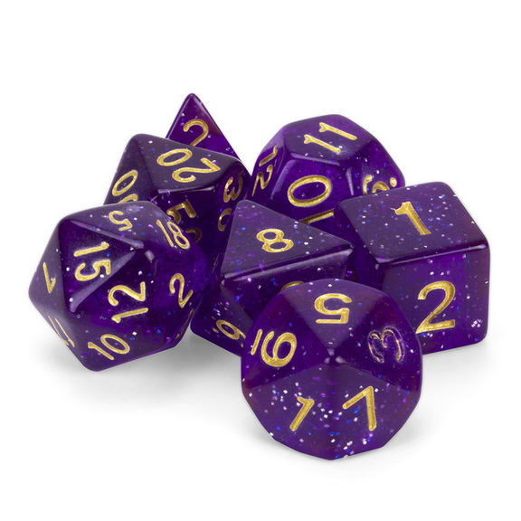 Brybelly Set of 7 Polyhedral Dice  Midnight Nebula