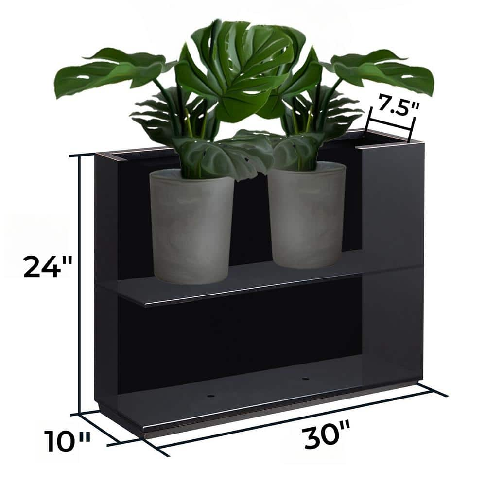 EDYO LIVING Metal Box Square Planter in Black HCMP008-BLK