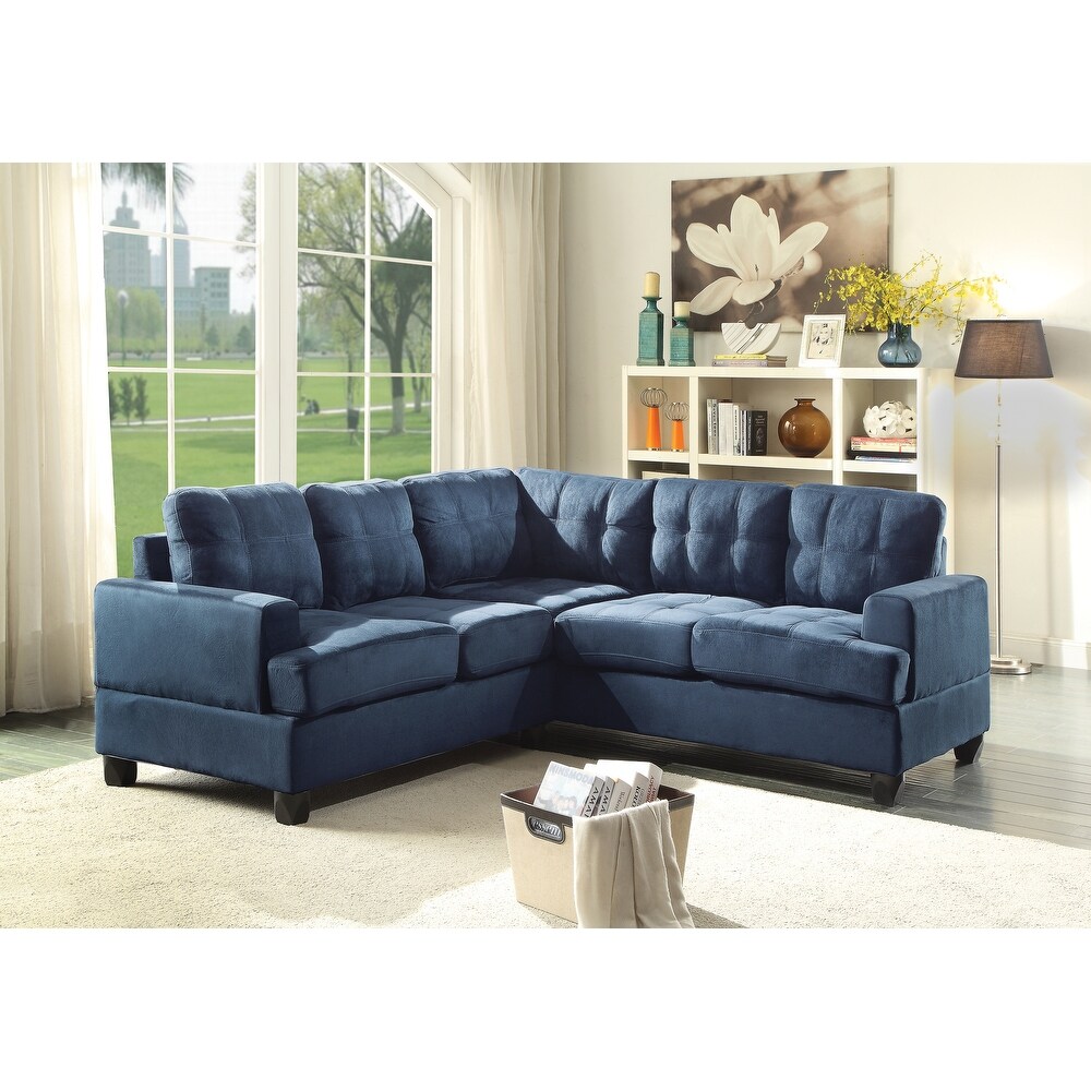 Microfiber Blend Sectional Sofa with Pocket Coil Springs and Tufted Seat  for Small Apartments  Dorms and Living Room