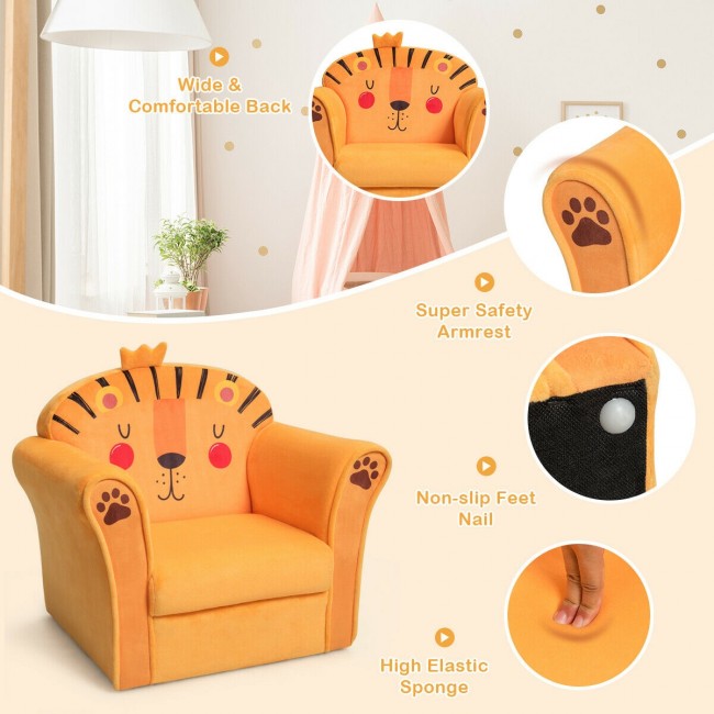 Kids Lion Sofa Children Armrest Couch Toddler Chair Furniture Gift