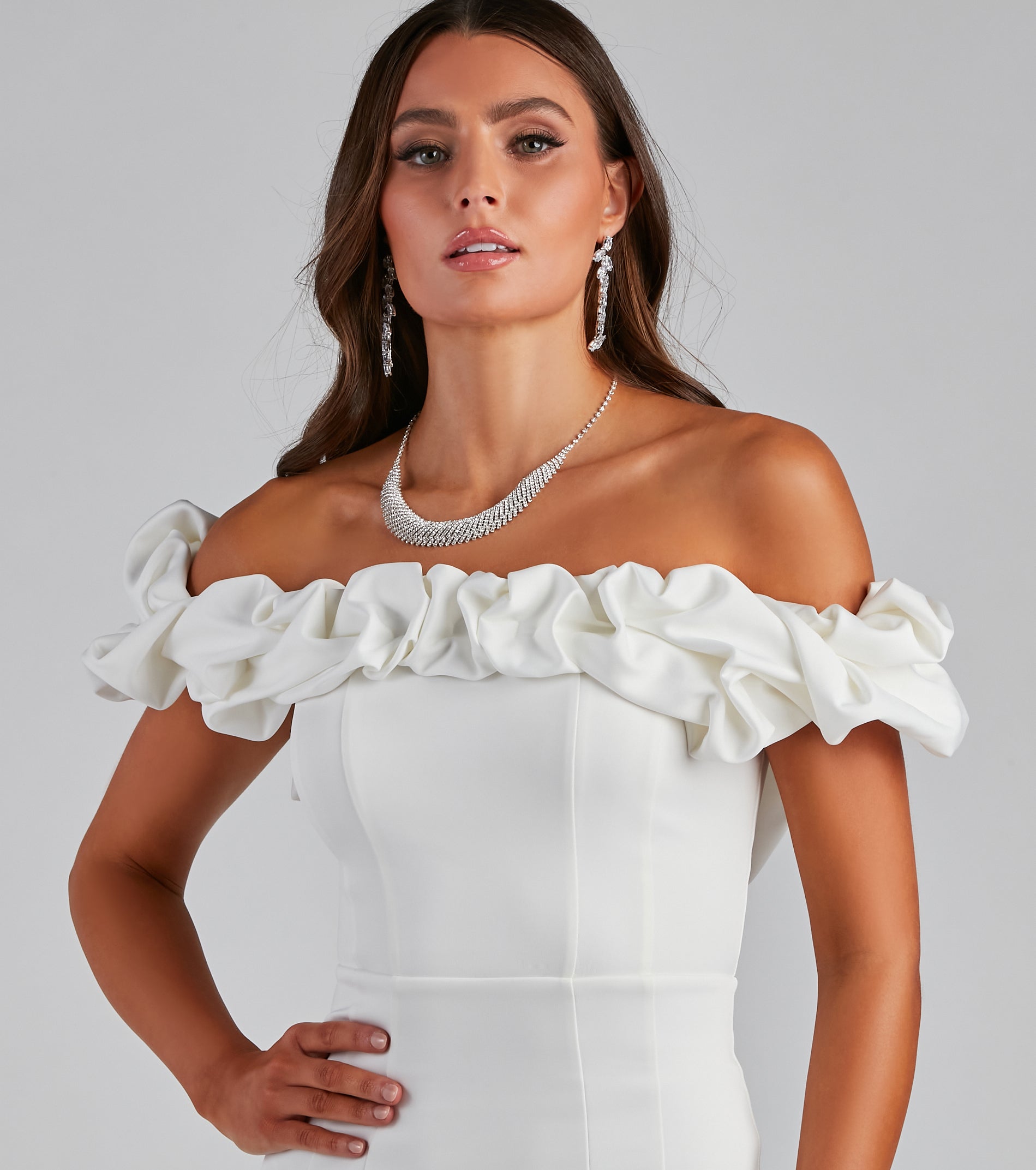 Kiari Formal Off the Shoulder Ruffled Dress