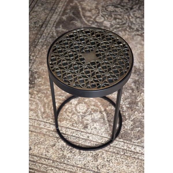 Dutchbone Sari Geometric Pattern Top Accent Table