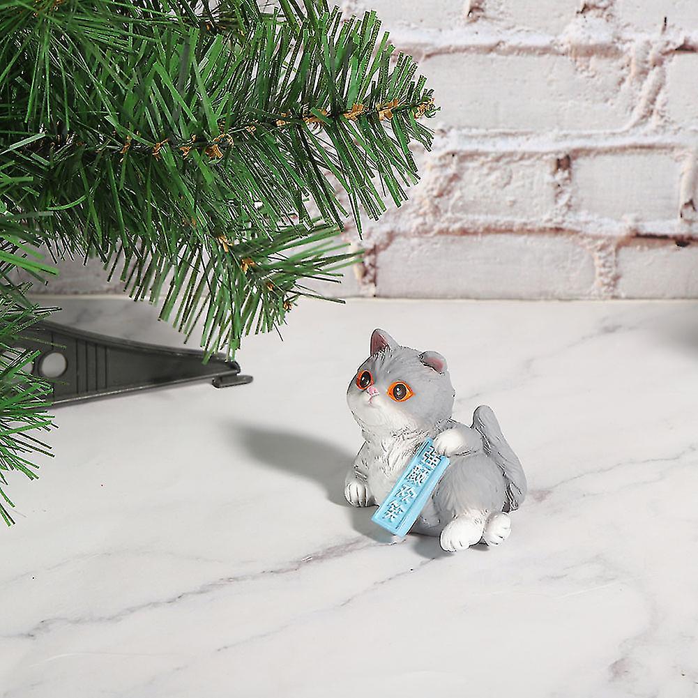 Mini Simulation Cartoon Cat Animal Model Figures Gift for Cake Decor Car Ornaments