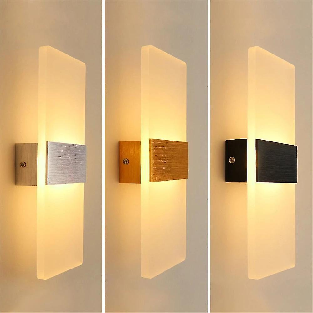 2pcs 290mm Dimmable Led Indoor Wall Light Led Indoor Wall Lamp In Brushed Silver 3000k-6000k Warm White 220v