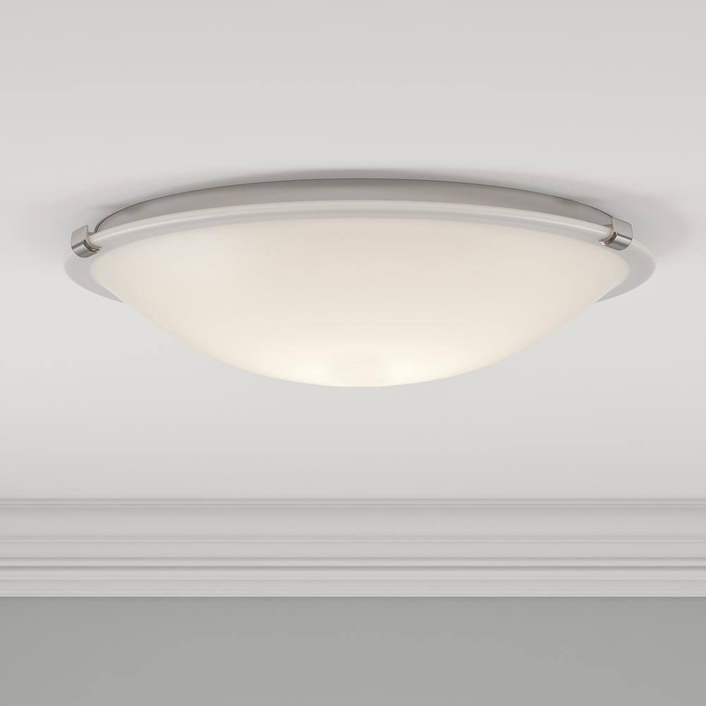 Progress Lighting 16 in. Dome Collection 24-Watt Brushed Nickel Integrated LED Flush Mount P350056-009-30